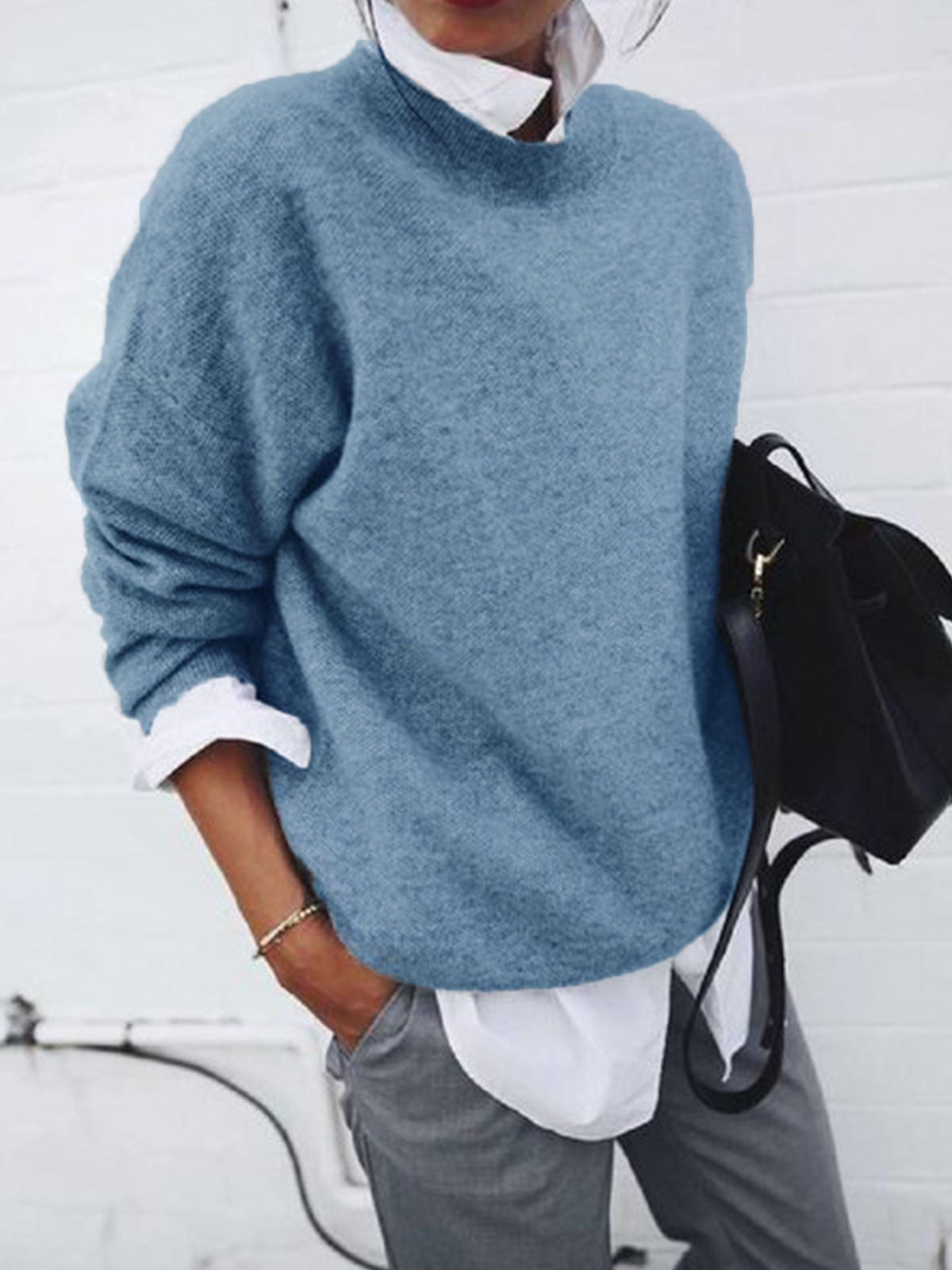 Street-wave Soft Warm Pullover For Women Cozy Winter Knit Top For Effortless Street Style