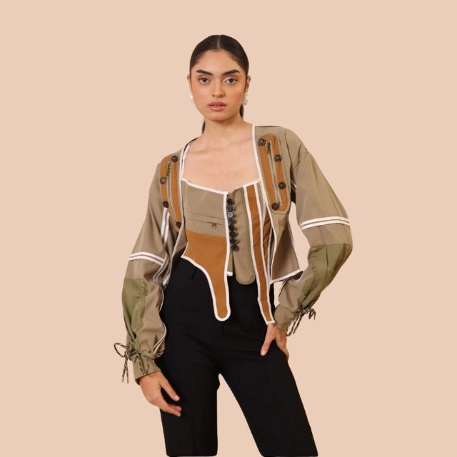 Patchwork Bomber Jacket By Avelena For Urban Women Bold Modern Streetwear Elegance