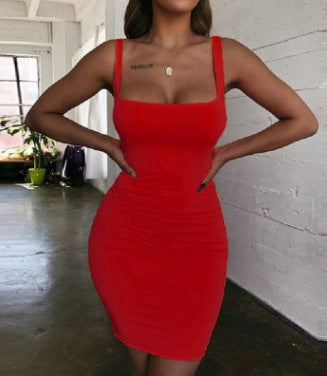 Street Wave Bodycon Mini Dress Neon Lime With Square Neckline For Women Party Ready
