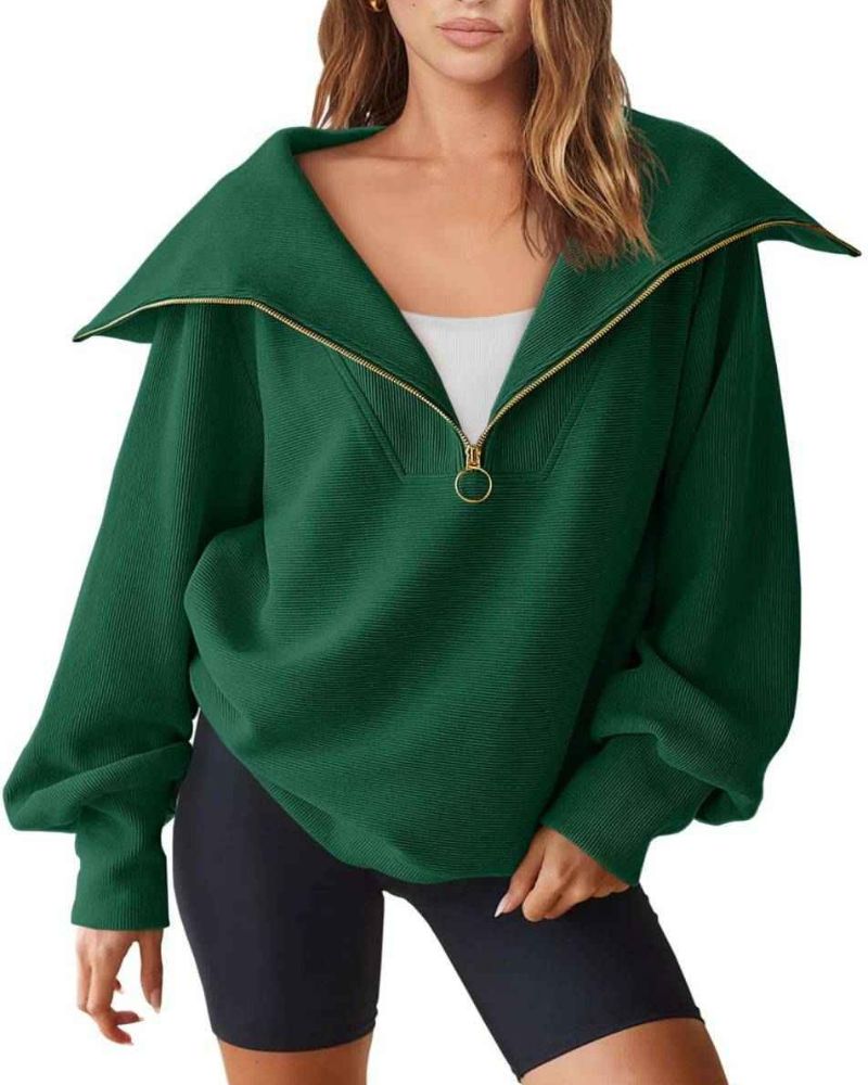 Street-wave For Women Cozy Half Zip Knit Sweater For All Day Comfort And Effortless Style