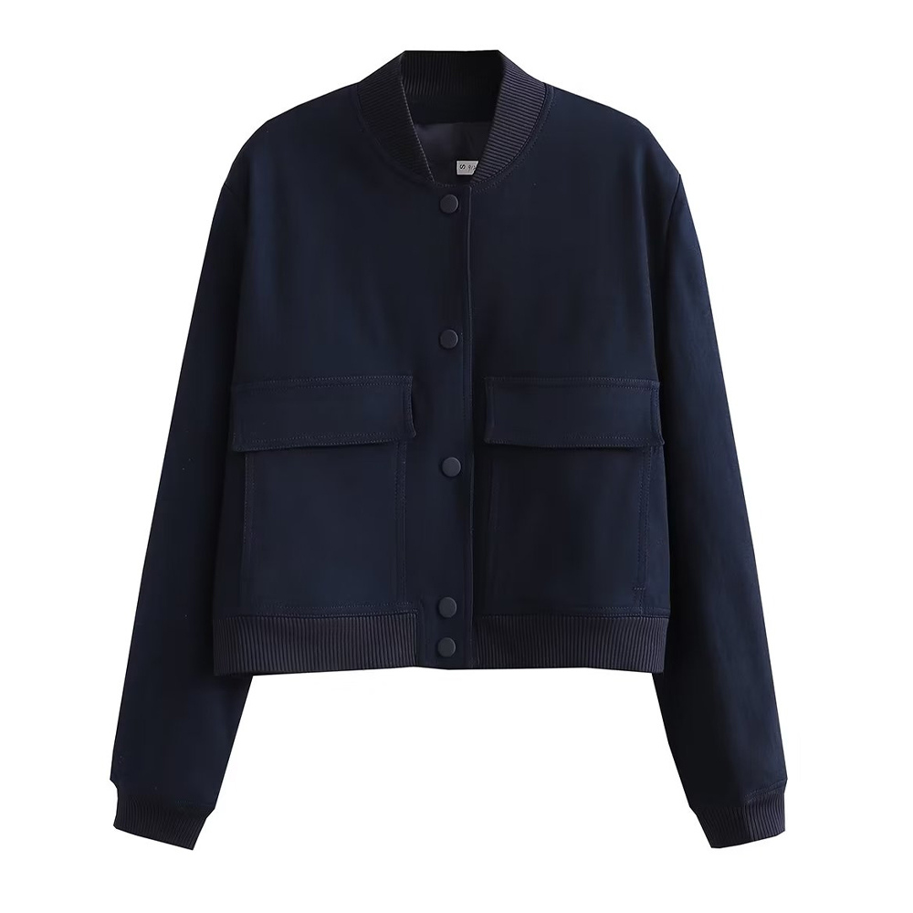 Streetwave Liselotte Bomber Jacket For Women Timeless Style With Ribbed Cuffs And Snap Button Closure