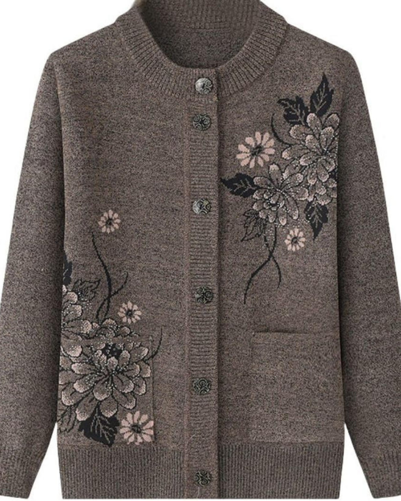Street-wave Floral Cardigan With Delicate Embroidery For Women Cozy Soft Knit Comfort