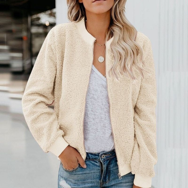 Streetwave Zip Fleece Jacket For Women Cozy Warmth Ultra Soft Teddy Style Outerwear