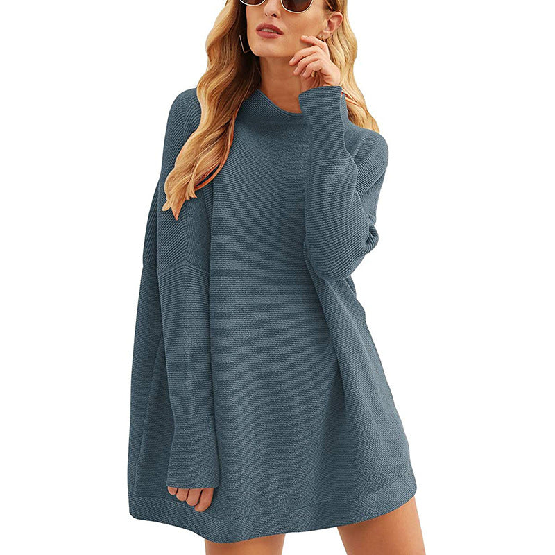 Street-wave Womens Oversized Knit Sweater With Dropped Shoulders Cozy Soft Breathable Knit For Everyday Style