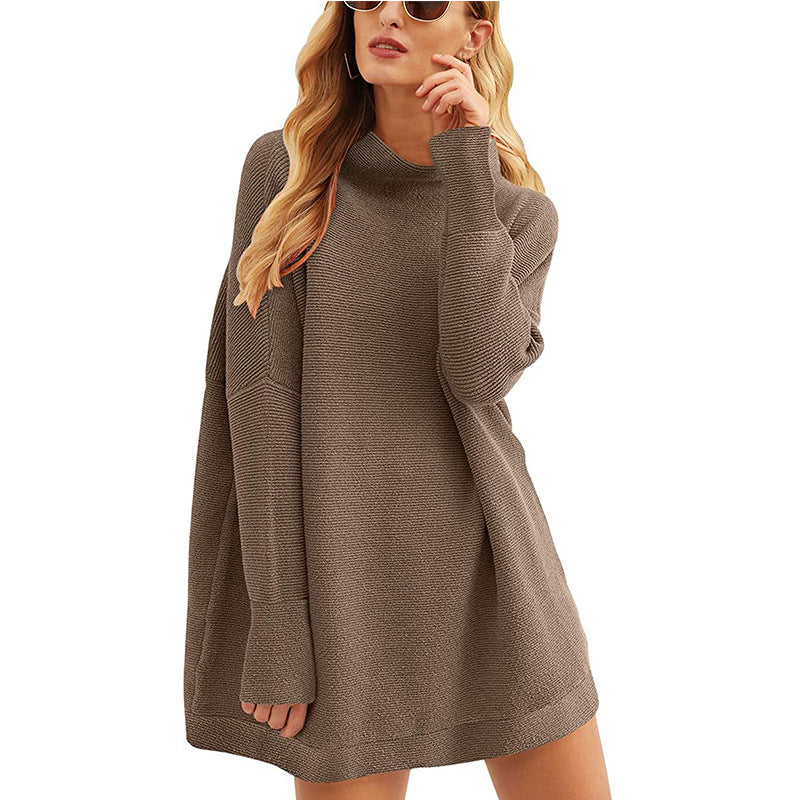 Street-wave Womens Oversized Knit Sweater With Dropped Shoulders Cozy Soft Breathable Knit For Everyday Style