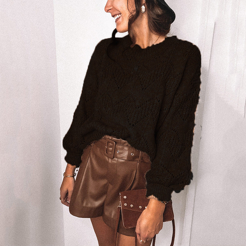 Street Wave Women Chunky Knit Pullover Cozy Warmth Soft Breathable Yarn For Cold Weather