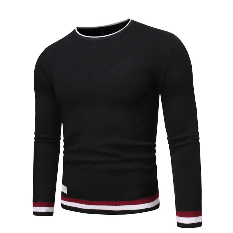 Street-wave Men's Fine Knit Sweater With Maritime Accents For Fashionable Men Soft Breathable Comfort