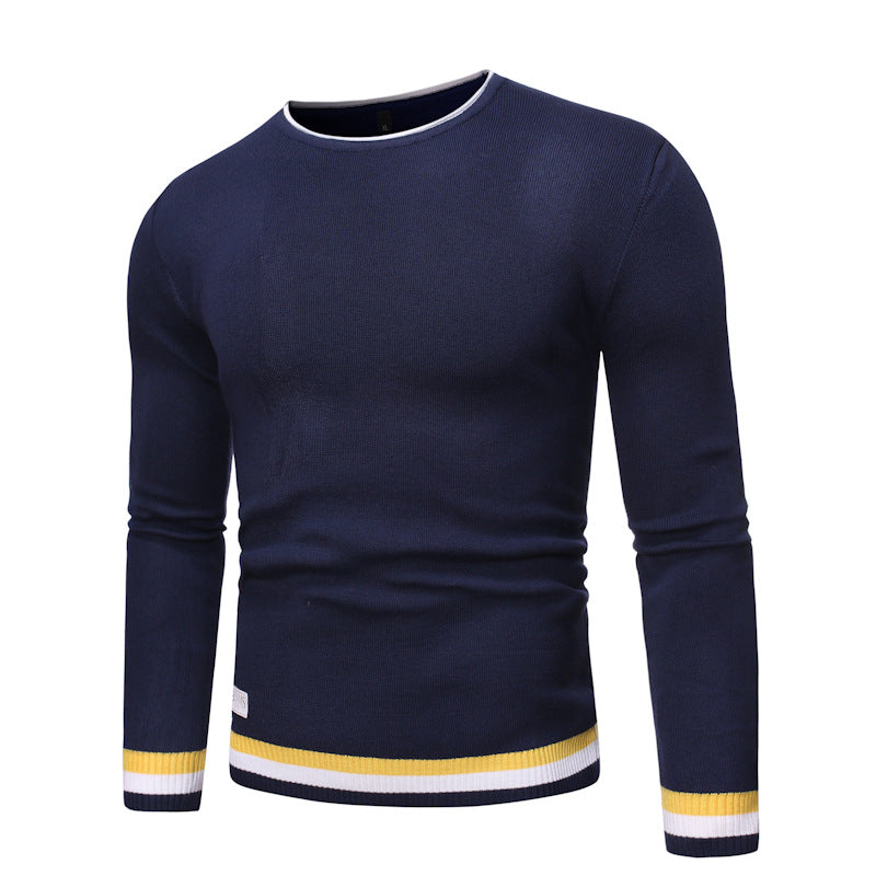 Street-wave Men's Fine Knit Sweater With Maritime Accents For Fashionable Men Soft Breathable Comfort