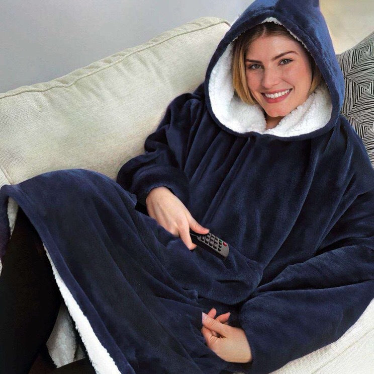 Street-Wave Women's Oversized Fleece Hoodie Blanket With Pockets Cozy Comfort For Lounge