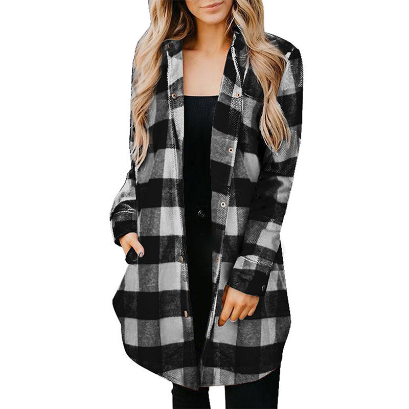 Street-wave Womens Plaid Overshirt Jacket With Soft Fabric For Cozy All Season Layering