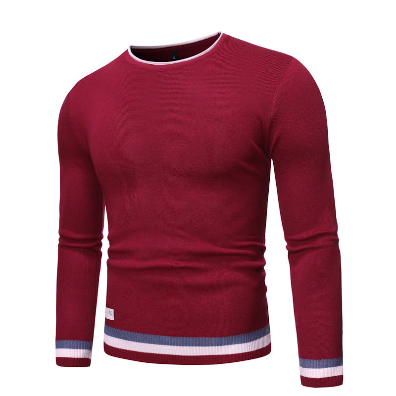 Street-wave Men's Fine Knit Sweater With Maritime Accents For Fashionable Men Soft Breathable Comfort
