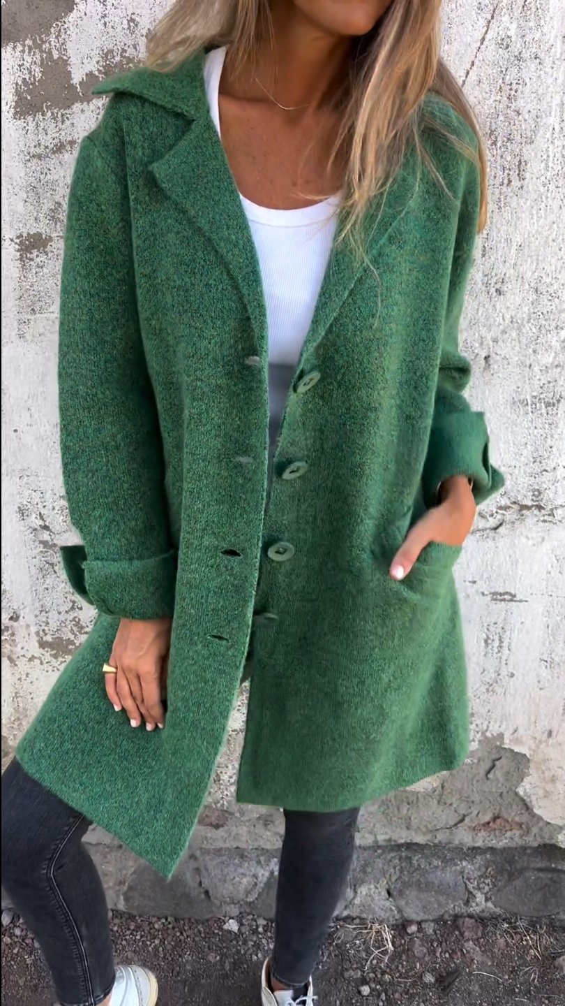 Streetwave Wool Long Coat With Buttons For Women Warm Durable Chic Everyday Outerwear