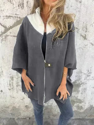 Street-wave Stand Collar Half Zip Jacket For Women Versatile Everyday Office To Casual Outerwear