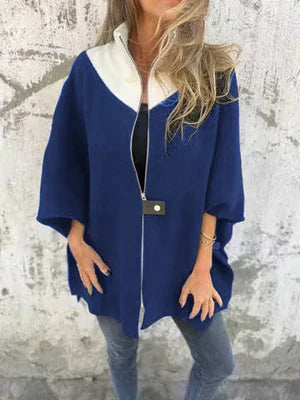 Street-wave Stand Collar Half Zip Jacket For Women Versatile Everyday Office To Casual Outerwear