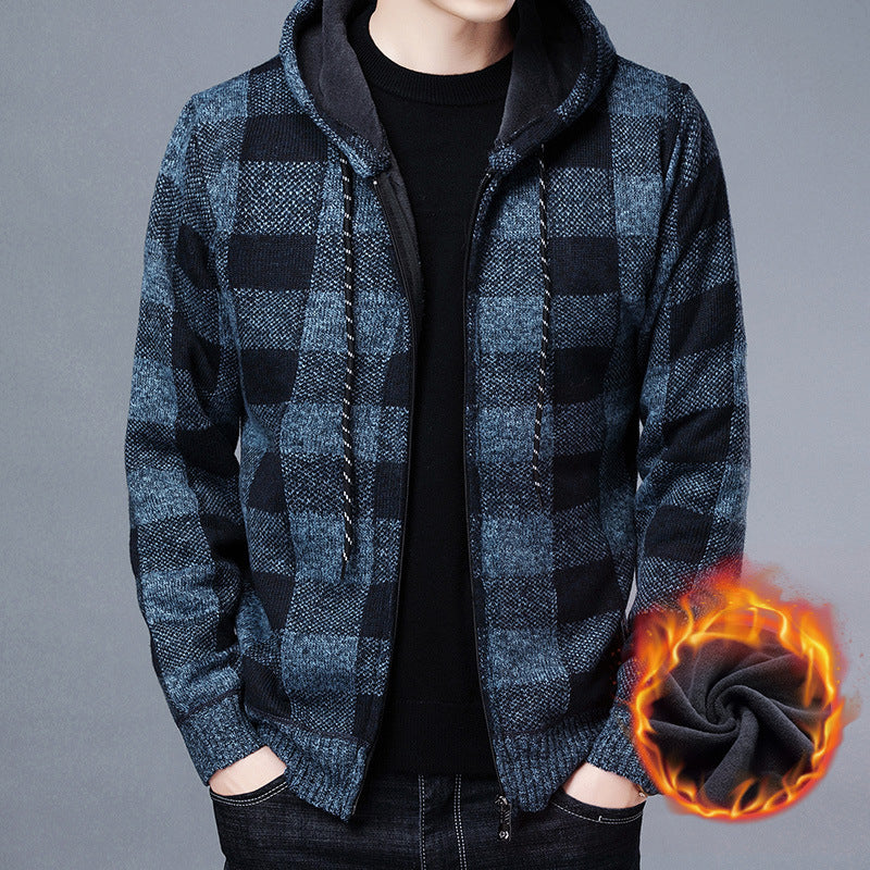 Street Wave Men's Wool Blend Sweatshirt Jacket For Warm Comfort And Cozy Everyday Wear