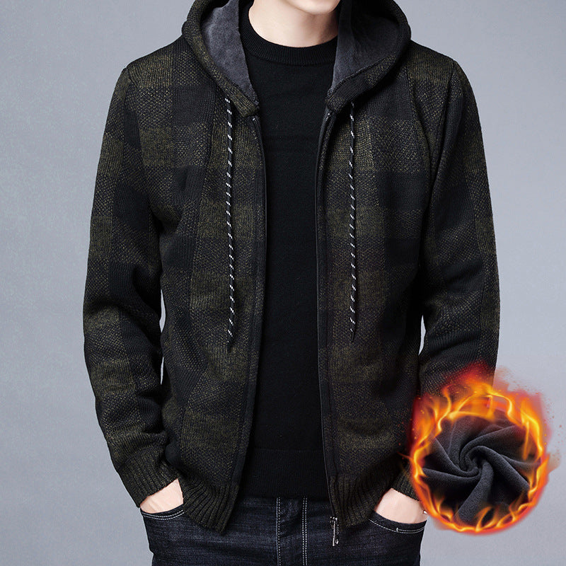 Street Wave Men's Wool Blend Sweatshirt Jacket For Warm Comfort And Cozy Everyday Wear