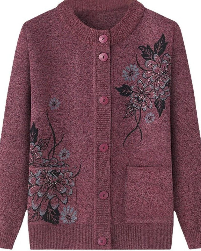 Street-wave Floral Cardigan With Delicate Embroidery For Women Cozy Soft Knit Comfort