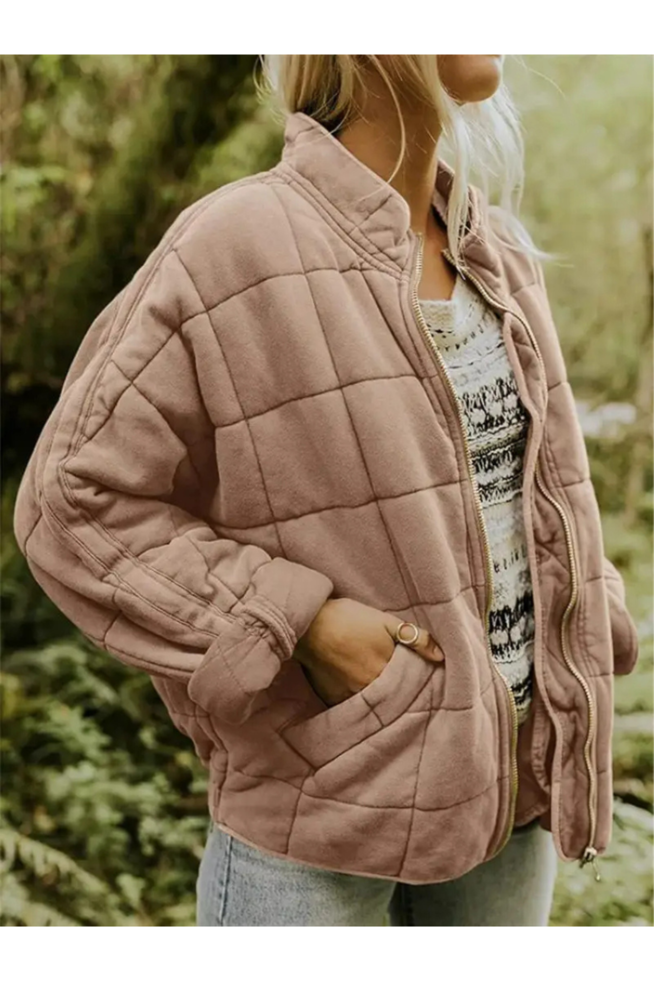Street Wave Womens Quilted Bomber Jacket For Women Elegant Weatherproof Comfort And Perfect Fit