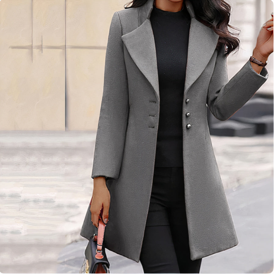 Streetwave Wool Coat With Long Sleeves For Women Warmth And Elegant Tailored Fit