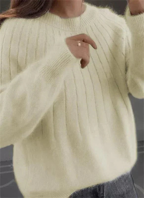 Street-Wave Cozy Dollie Cashmere Sweater for Women - Soft Warm Easy-Care Knit Top