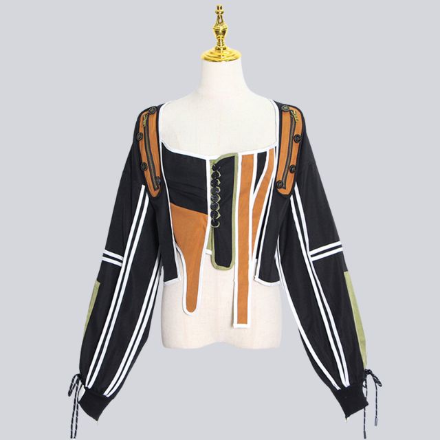 Patchwork Bomber Jacket By Avelena For Urban Women Bold Modern Streetwear Elegance