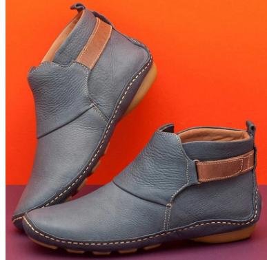 Street-Wave Women's Elegant Comfort Ankle Boots - Premium Leather Cushioned Insole Everyday Chic
