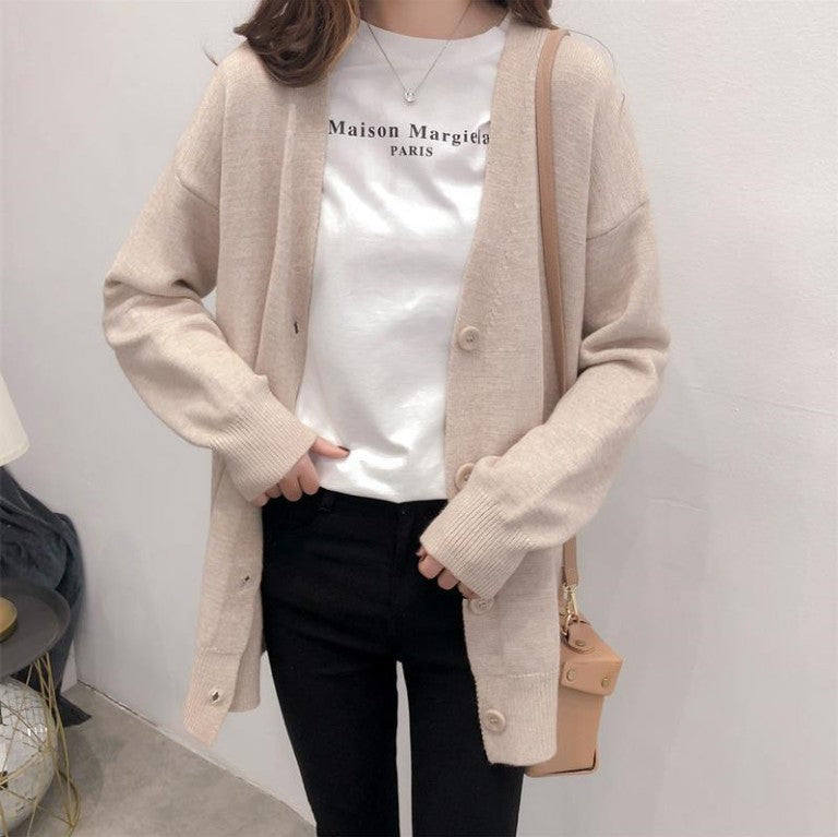 Street-wave Women's Button Front Knit Cardigan For Cozy Comfort And Modern Elegant Style
