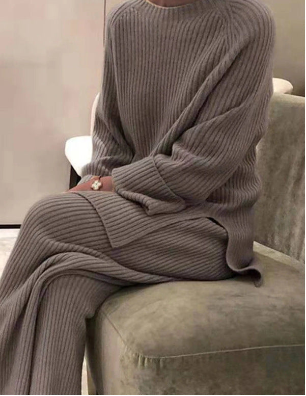 Streetwave Womens Cozy Rib Knit Set Soft Breathable Comfort Modern Style For Home Or Out