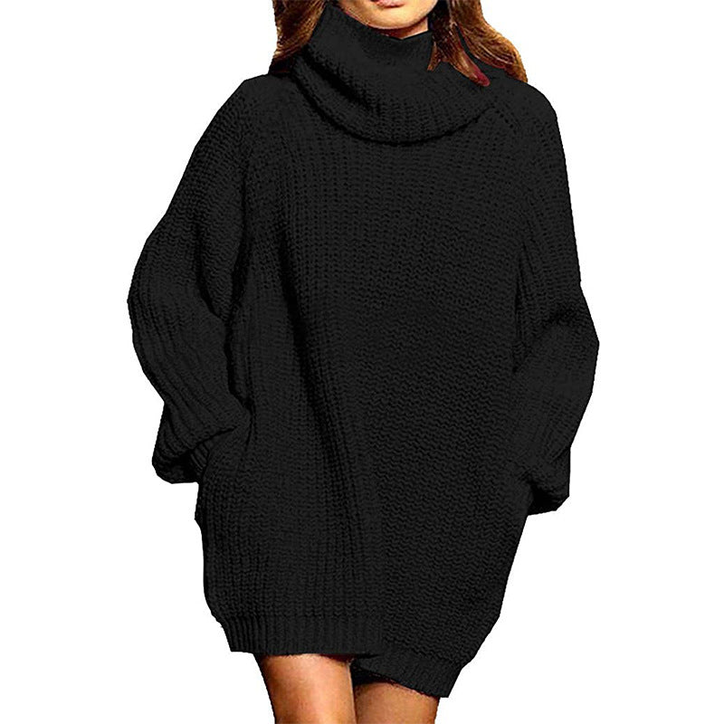 Streetwave Women's Oversized Knit Sweater With High Collar Cozy Soft Wool Blend For Effortless Chic Comfort