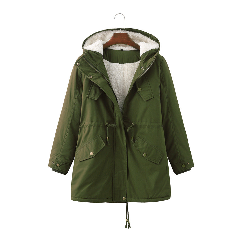 Street-wave Women's Warm Lined Parka Jacket With Fur Trim Hood For Winter Comfort
