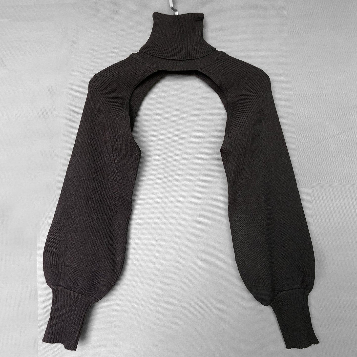 Womens Knit Top With Innovative Cut High Collar Streetwave Fashion For Trendsetters