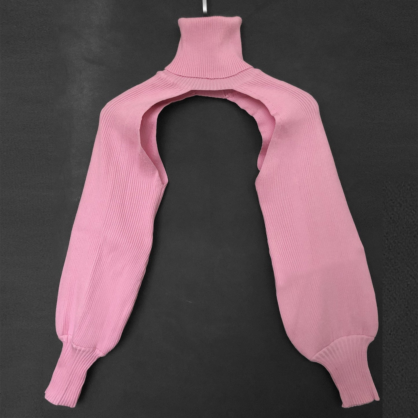 Womens Knit Top With Innovative Cut High Collar Streetwave Fashion For Trendsetters