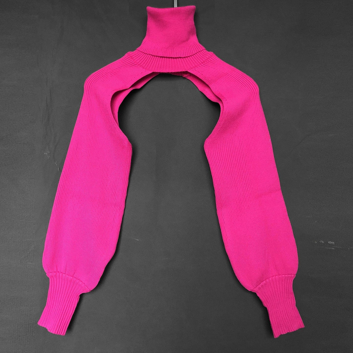 Womens Knit Top With Innovative Cut High Collar Streetwave Fashion For Trendsetters