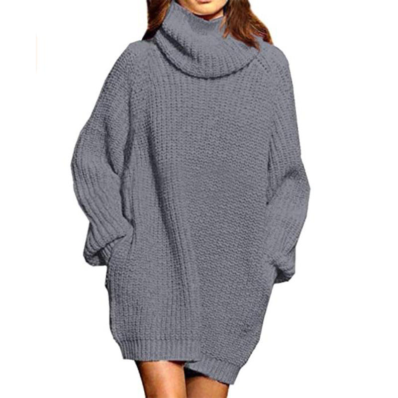 Streetwave Women's Oversized Knit Sweater With High Collar Cozy Soft Wool Blend For Effortless Chic Comfort