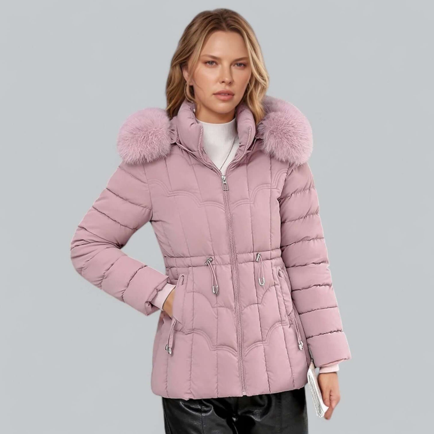 Street-wave Women's Padded Parka Coat With Faux Fur Hood, Warm Cozy Comfort, Stylish Winter Essential