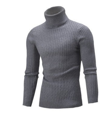 Street-wave Mens Cozy Rollneck Knit Sweater in Fine Rib Knit for Cold Days Everyday Comfort and Style