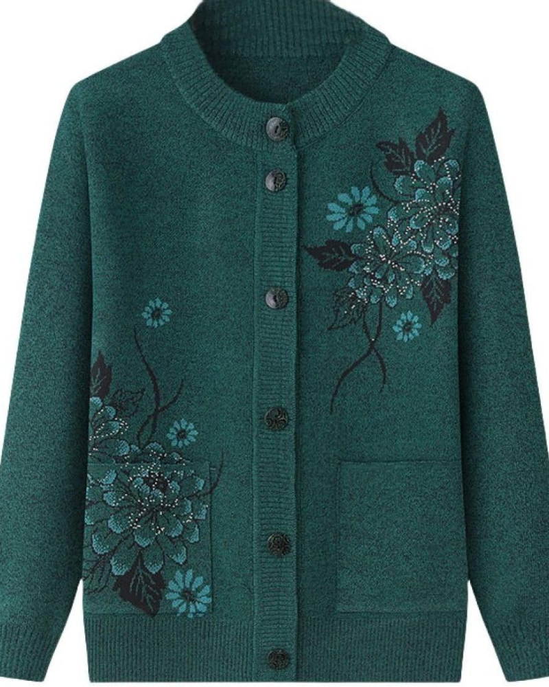 Street-wave Floral Cardigan With Delicate Embroidery For Women Cozy Soft Knit Comfort