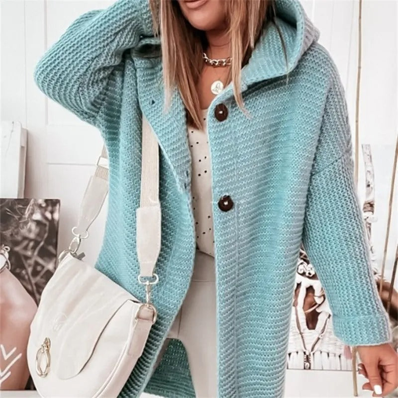 Street-Wave Cashmere Look Hooded Cardigan For Women UltraSoft Cozy Knit Luxurious Feel