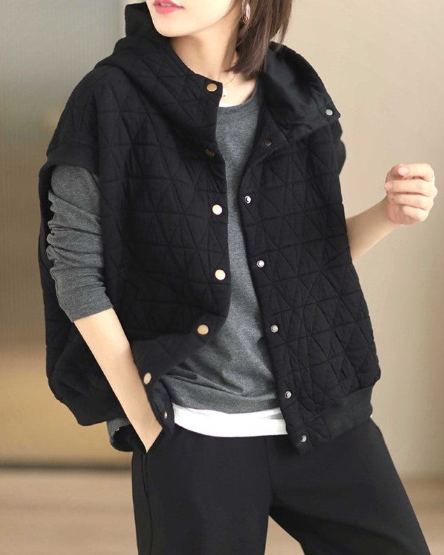 Street Wave Hooded Puffer Vest For Women Sporty Winter Style Trendy Outerwear All Season