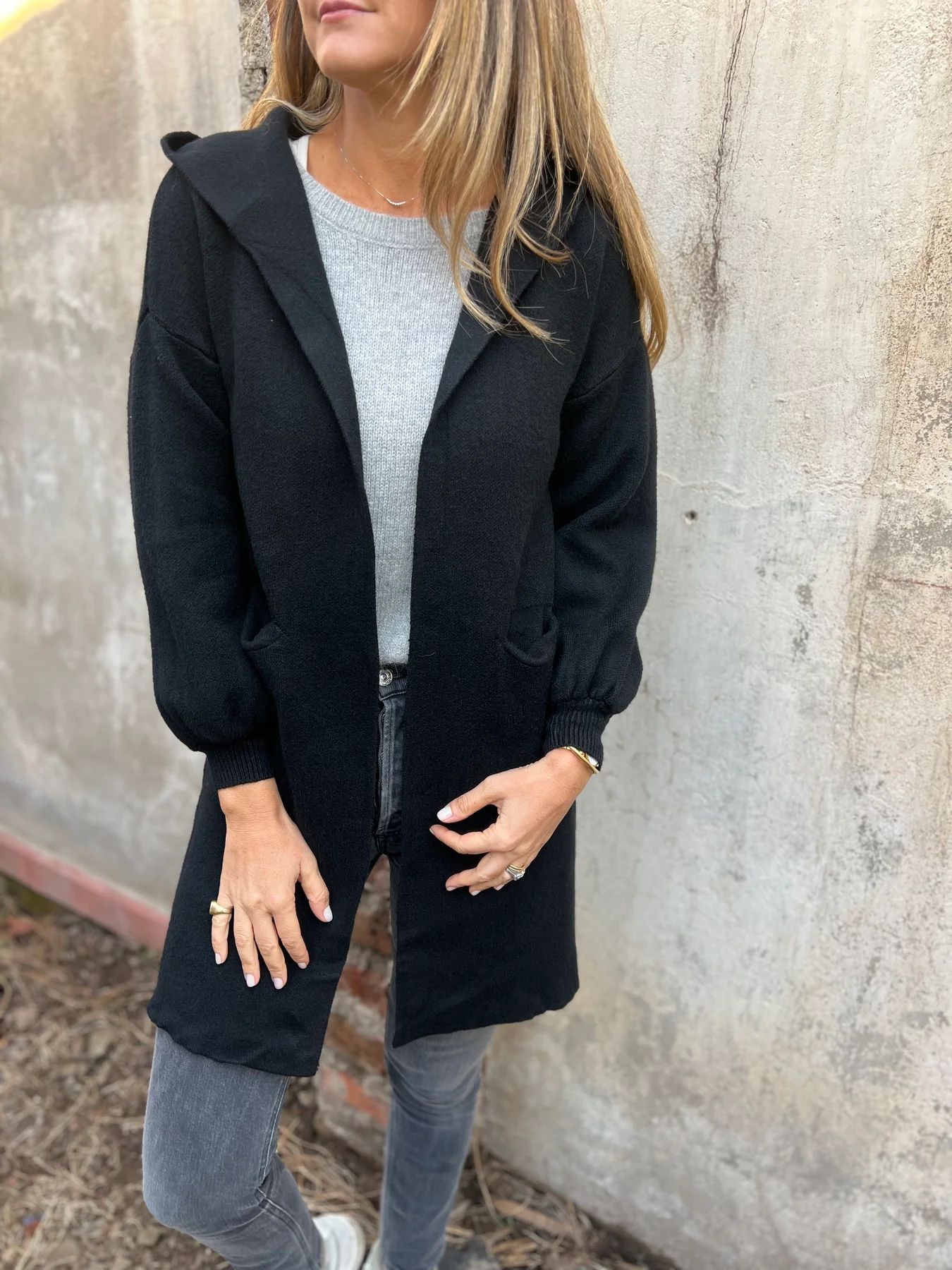 Street-Wave Hooded Casual Jacket With Pockets For Women Soft Breathable Knit Everyday Wear
