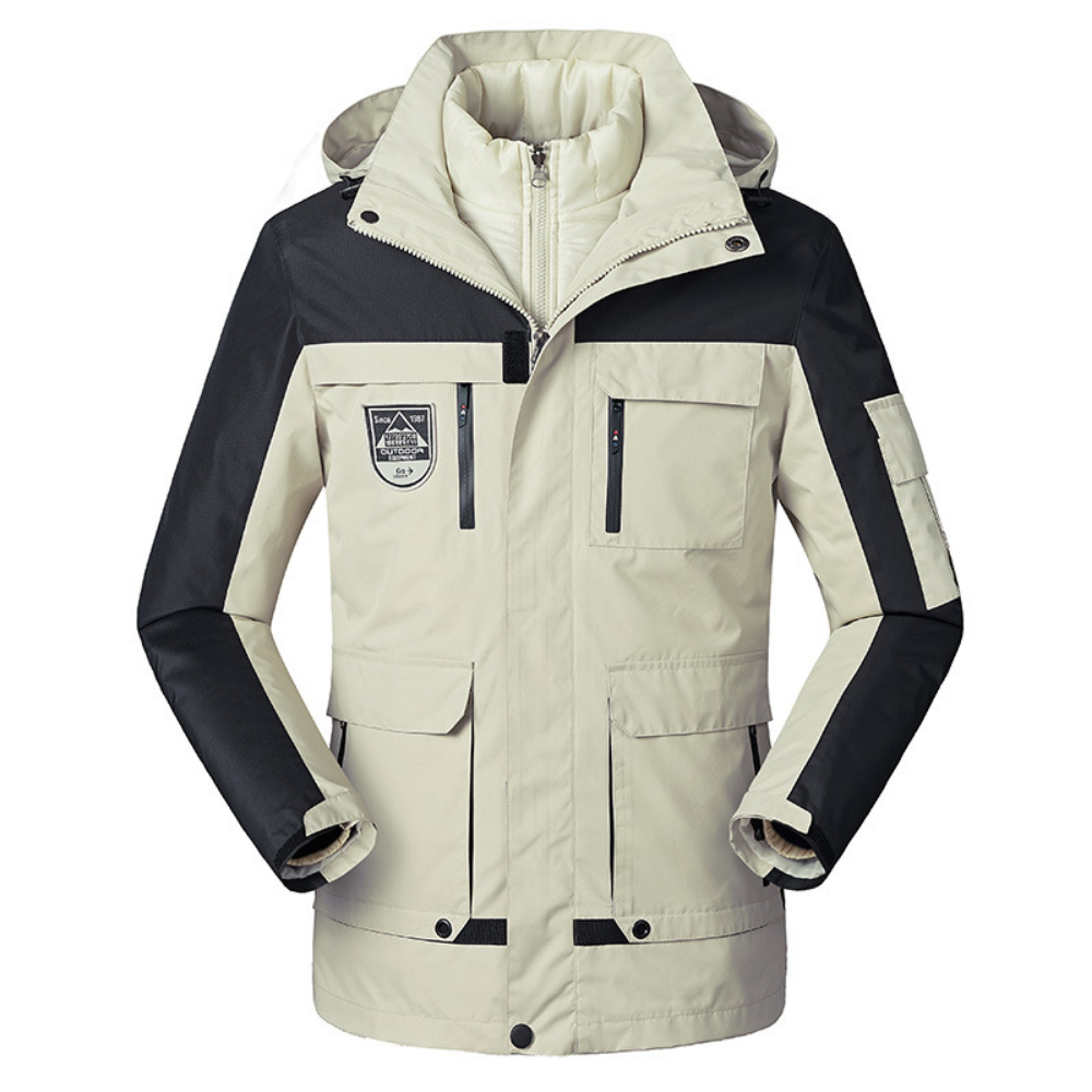 Street Wave Veil Waterproof Windproof Jacket With Versatile Removable Fleece Liner For Winter Outdoors