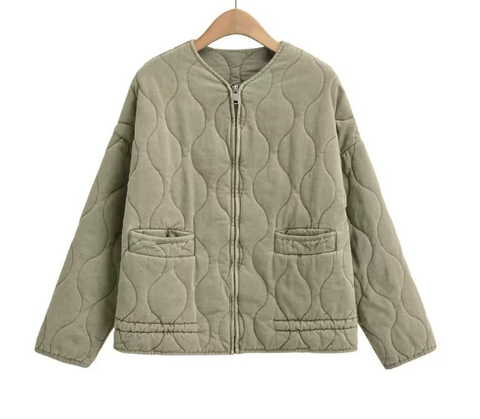 Street-wave Quilted Puffer Jacket For Women Warm Classic Stitch Detailing Streetwear Cozy Outerwear