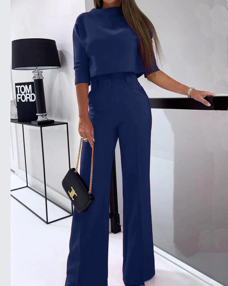 Azura Two Piece Set Solid Color For Everyday Office And Evening Wear By Streetwave Perfect For Busy Professionals
