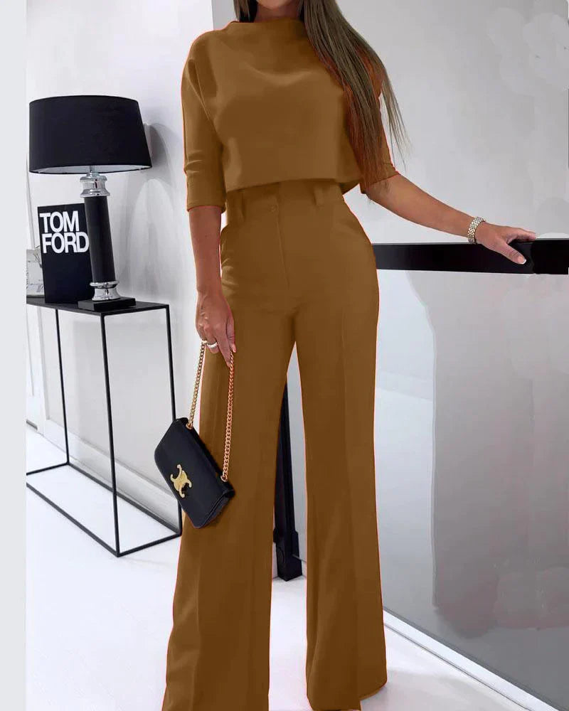 Azura Two Piece Set Solid Color For Everyday Office And Evening Wear By Streetwave Perfect For Busy Professionals