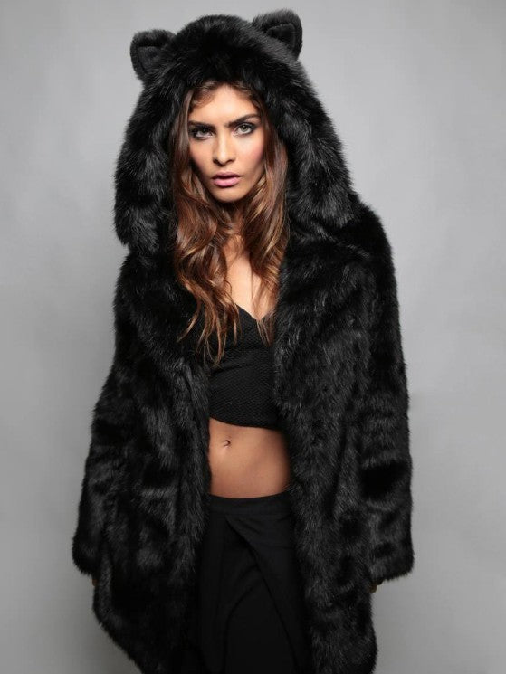 Streetwave Cozy Fur Coat With Hood And Cat Ears For Women Ultra Soft Plush Warmth And Comfort
