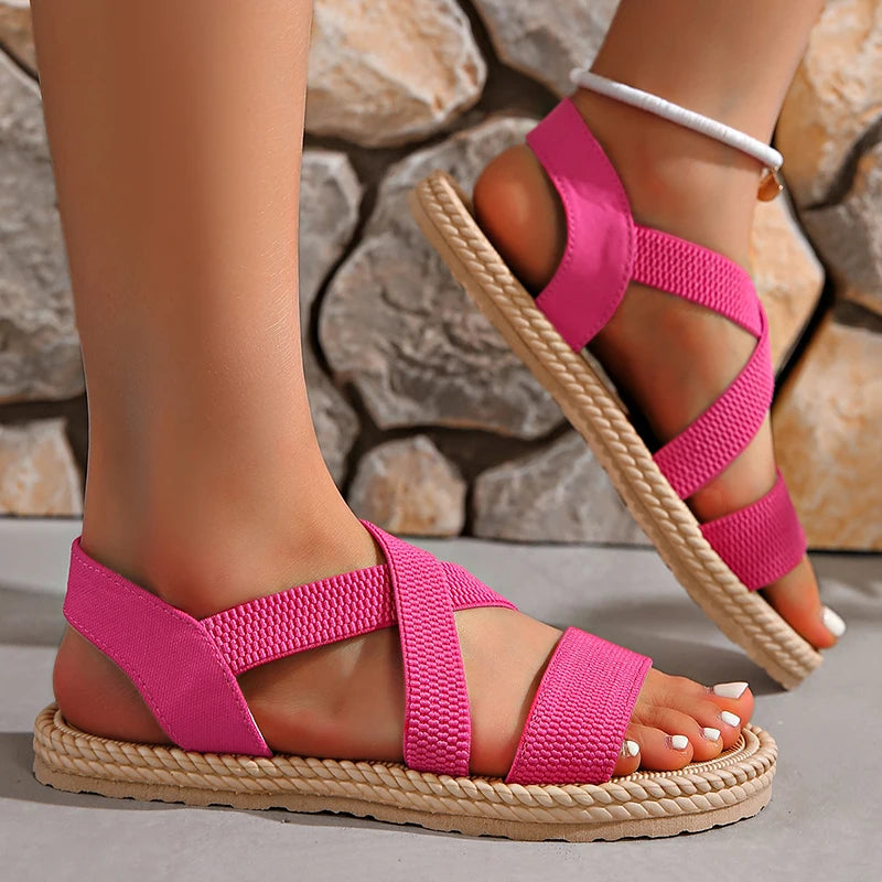 Women's Woven Sandals with Adjustable Straps and Breathable Design