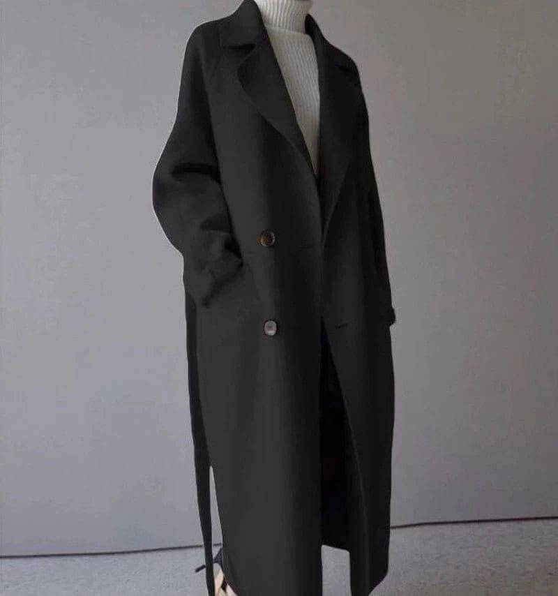 Street-Wave Long Double-Breasted Wool Coat For Urban Winter Style Warmth And Versatility
