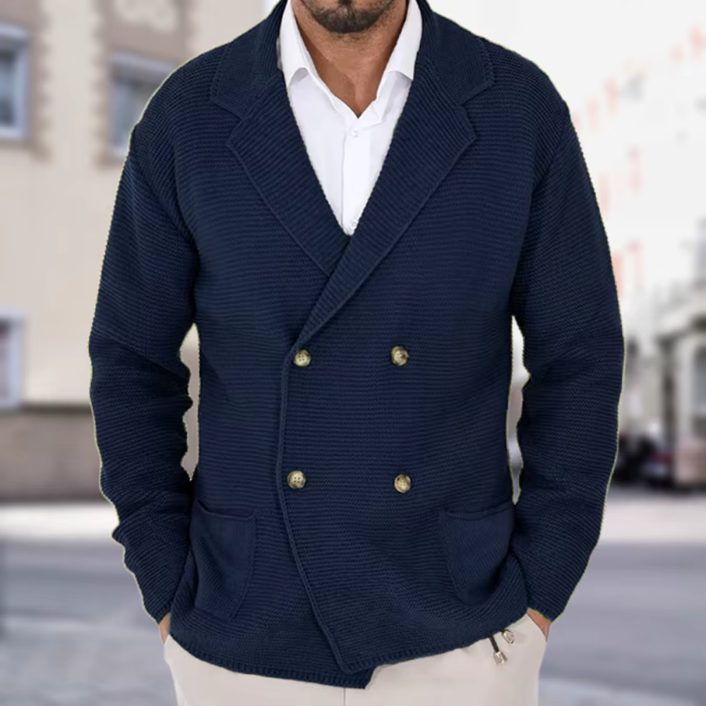 Street-Wave Knit Cardigan For Men With Double Button Closure Soft Premium Knit Comfort Office To Casual