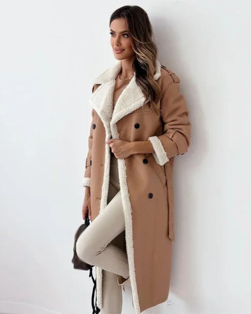 Street-Wave Long Shearling Coat For Women Cozy Timeless Elegance Outerwear All Weather Warmth And Sophisticated Style