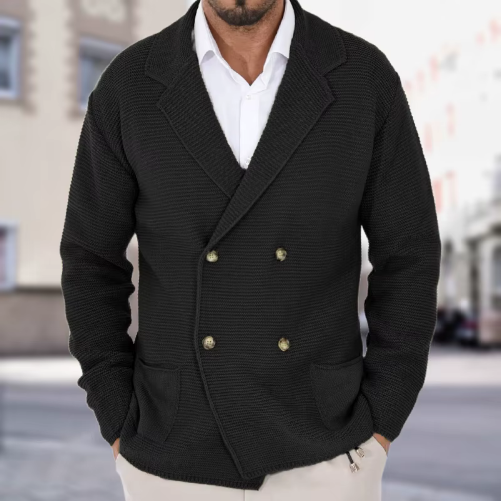 Street-Wave Knit Cardigan For Men With Double Button Closure Soft Premium Knit Comfort Office To Casual